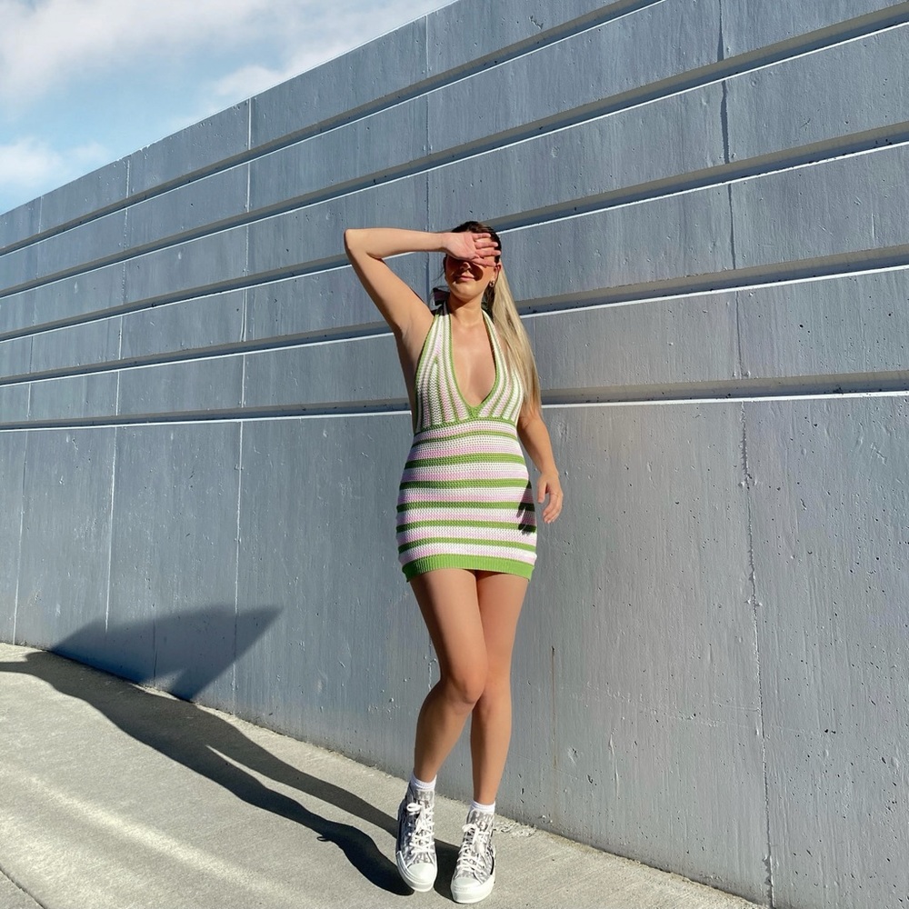 Beginning boutique crochet halter dress